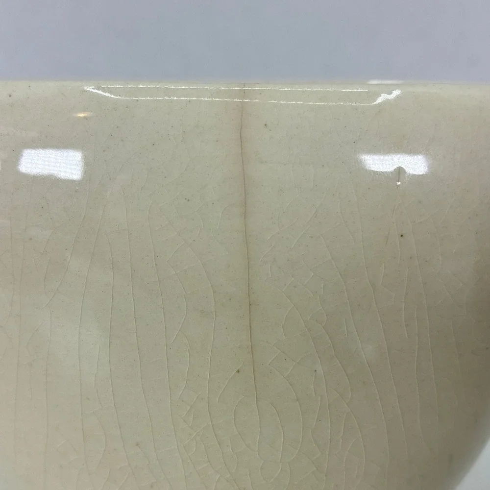 Vintage McCoy Pottery Green Ivy Leaf Planter Cream Footed Oval Pot 4.75 Inch